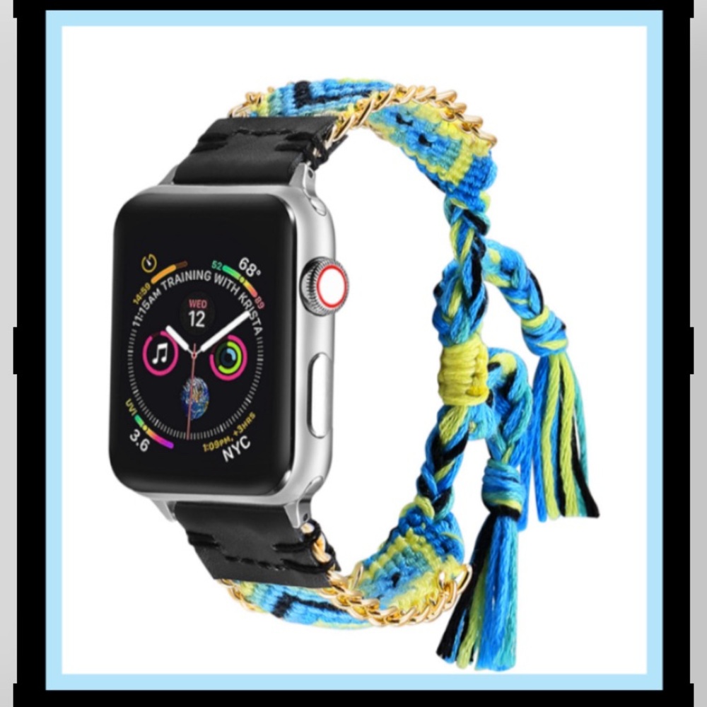 Blue & Yellow Braided Band for Apple Watch